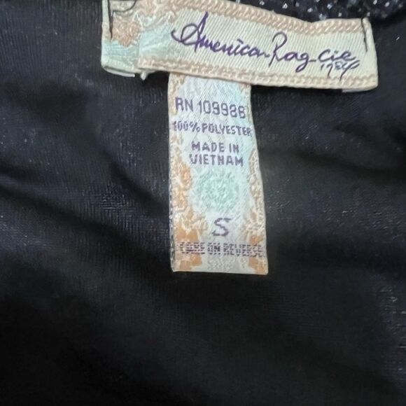 American Rag black and red polka dot floral strapless dress size small - Picture 4 of 4